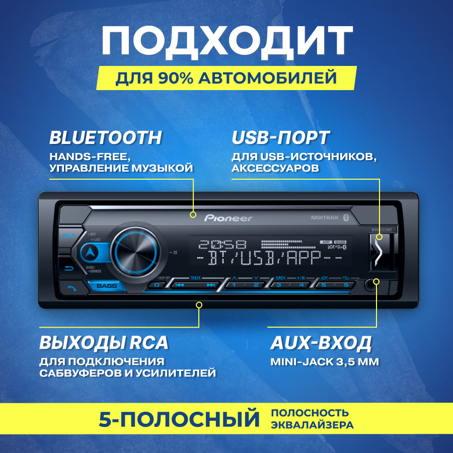 Автомагнитола Pioneer MVH-S325BT - фото №4