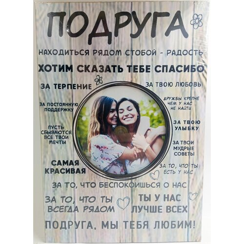 Фоторамка постер Подруга в подарок с надписями