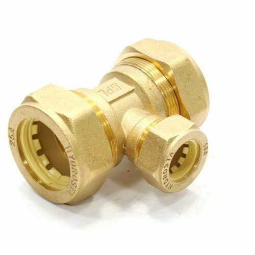Тройник 25-15-25 Hydrosta TR обжим-обжим латунь 884₽