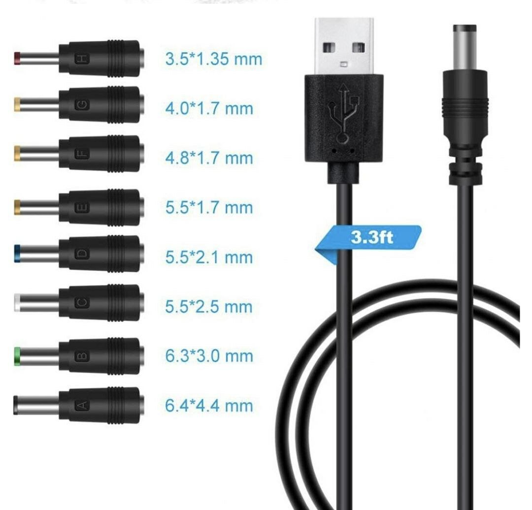 Кабель питания USB на Jack универсальный/зарядка +8 переходников 4643653/