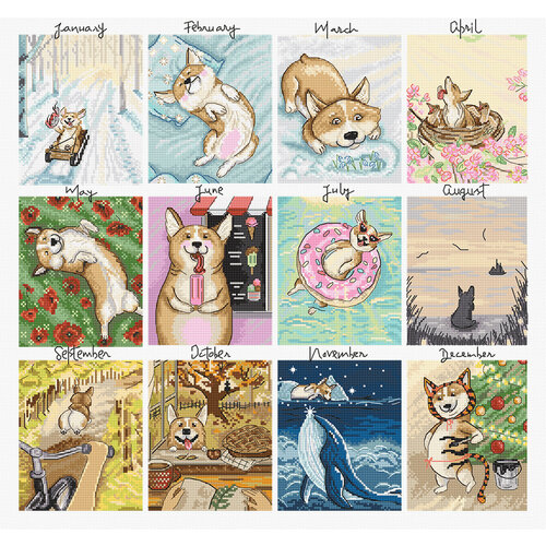 Набор для вышивания LetiStitch L8086 Doggy Calendar