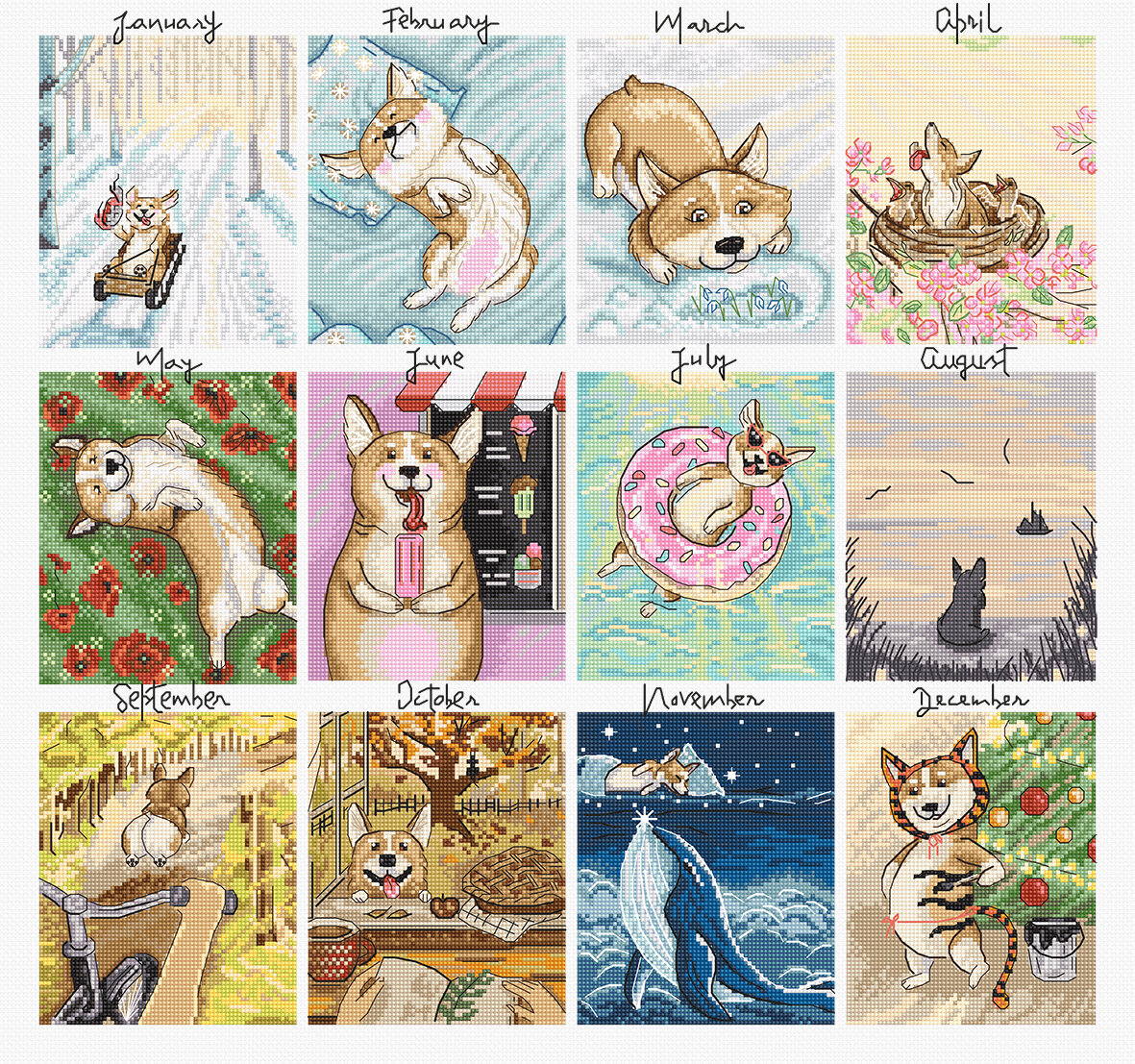 Набор для вышивания LetiStitch L8086 Doggy Calendar
