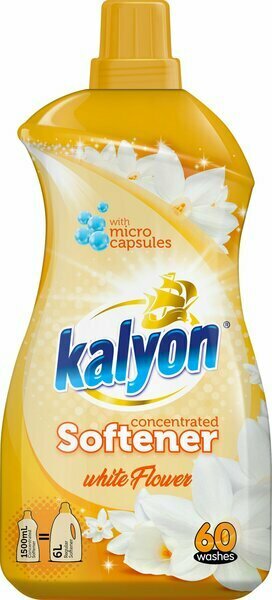 фото Концентрированный кондиционер ополаскиватель для белья KALYON EXTRA CONCENTRATED SOFTENER Белый Цветок 750 мл