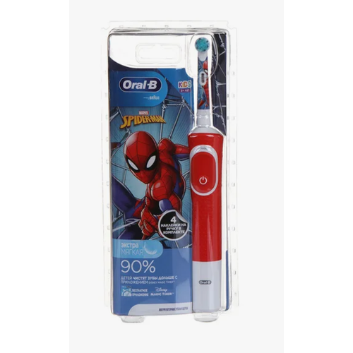 Oral-B Электрическая зубная щетка D100.413.2K Spiderman 3+ тип 3710 детская уход за полостью рта curaprox зубная паста kids zero клубника