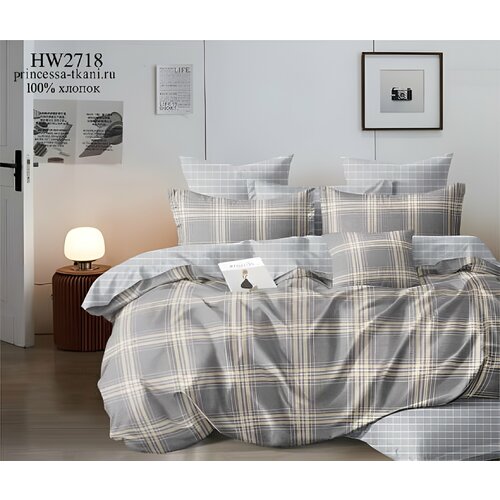 Постельное белье Поплин размер 1,5 спальный рисунок HW2718 артикул 1068