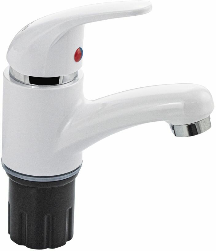 фото Смеситель для раковины, шаровый, из высокопрочного АБС пластика, цвет белый