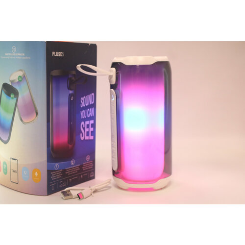 Портативная беспроводная Bluetooth колонка PLUSE5 с подсветкой_белый 133400₽
