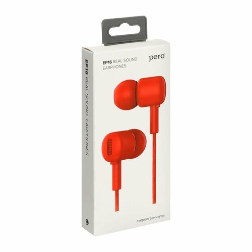 Наушники PERO EP16 вакуумные 98 дБ 24 Ом 35 мм 11 м красные комплект из 4 шт 242300₽
