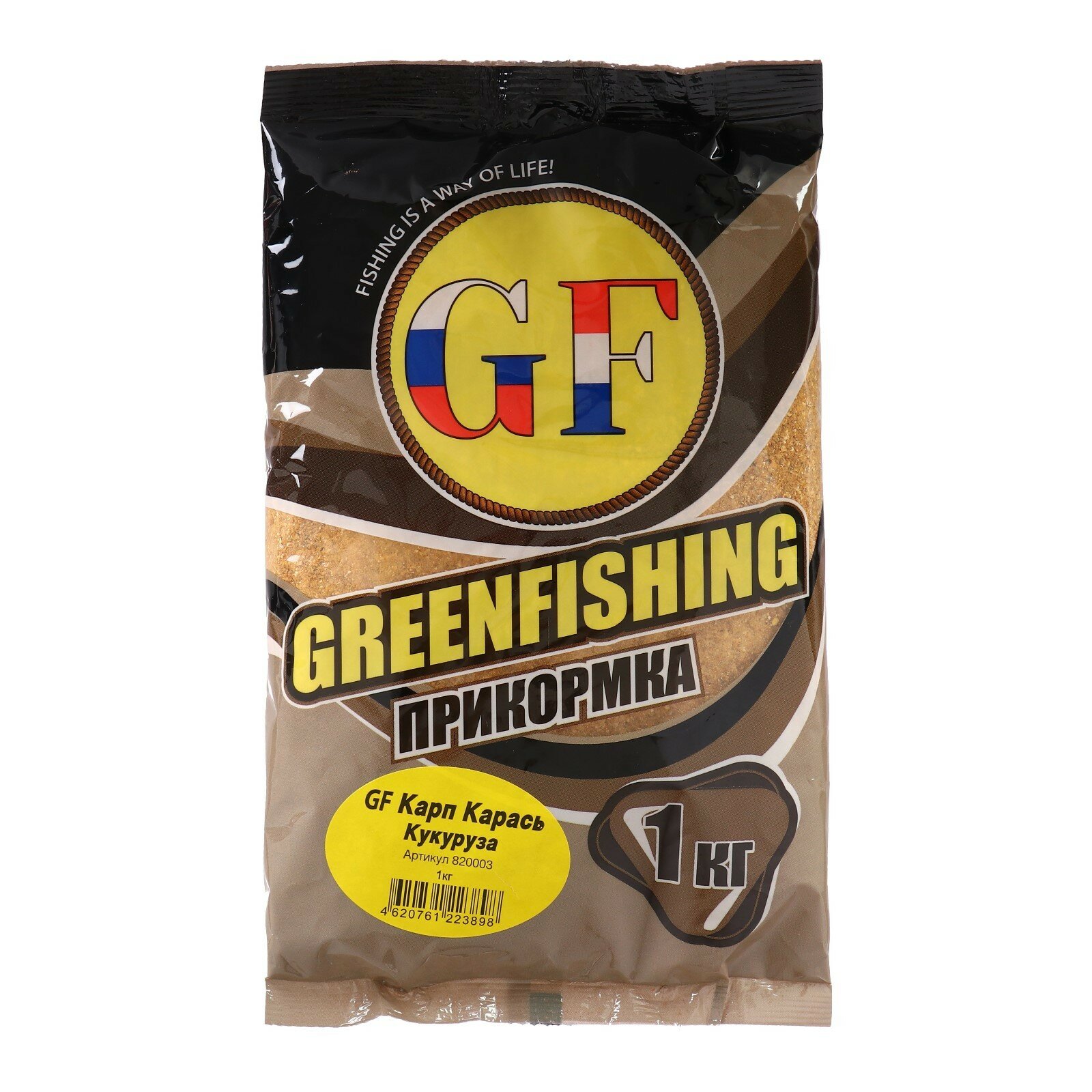 Прикормка Greenfishing GF карп-карась кукуруза 1 кг