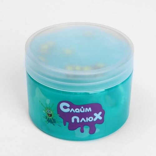 Двухслойный слайм Море с шармиками бирюзовый 350 г 632₽