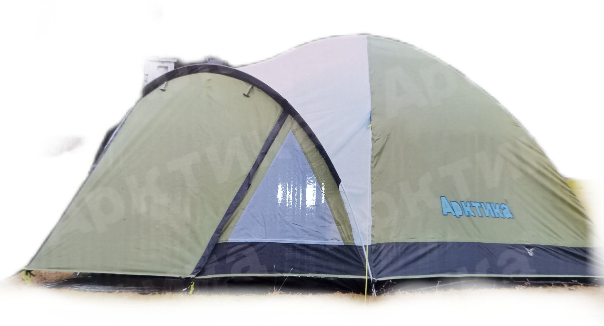 Палатка туристическая кемпинговая 3-х местная быстросборная, двухслойная с тамбуром. Д65+225 Ш200 В130