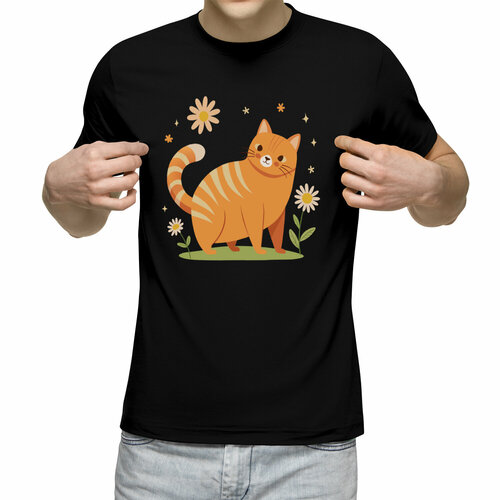 Футболка Us Basic, размер L, черный футболка бойфренд тельняшка оранжевая рыжий кот