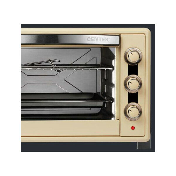 Жарочный шкаф CENTEK CT-1533-62 BEIGE Convection бежевый 62л 2200Вт, конвекция, 5 реж, 90мин, 320° - фото №3