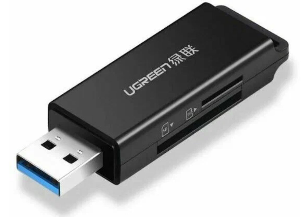 Кардридер UGREEN CM104 (40752) USB 3.0 to TF + SD Dual Card Reader. Цвет: черный