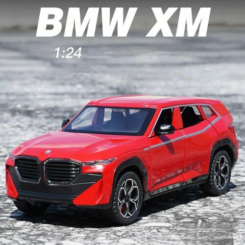 Коллекционная машинка с выхлопом пара игрушка металлическая BMW XM масштаб 1:24 для мальчиков БМВ ХМ