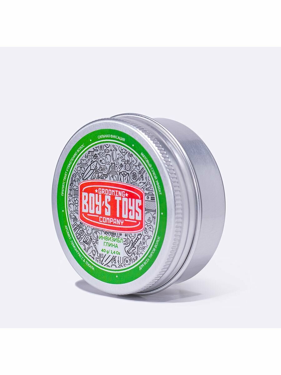 Boys Toys Глина для укладки волос средней фиксации с низким уровнем блеска Invisible Forming Matte Clay, 100 мл (Boys Toys, ) - фото №7