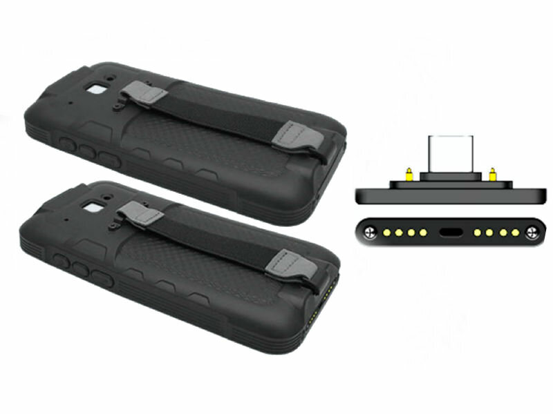 Защитный резиновый бампер с наладонным ремешком для терминала сбора данных С66 с переходником для зарядного устройства