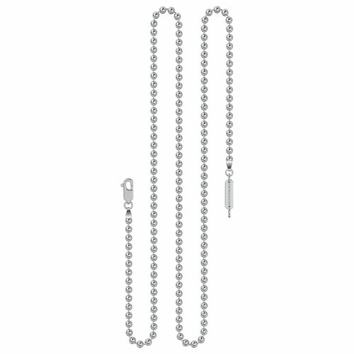 Цепь Hotchkis Jewelry, серебро, 925 проба, длина 60 см, серебристый