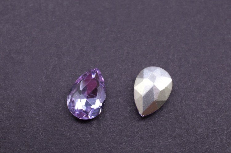 Кристалл Капля 10х7х4мм цвет сиреневый стекло 26-097 2шт