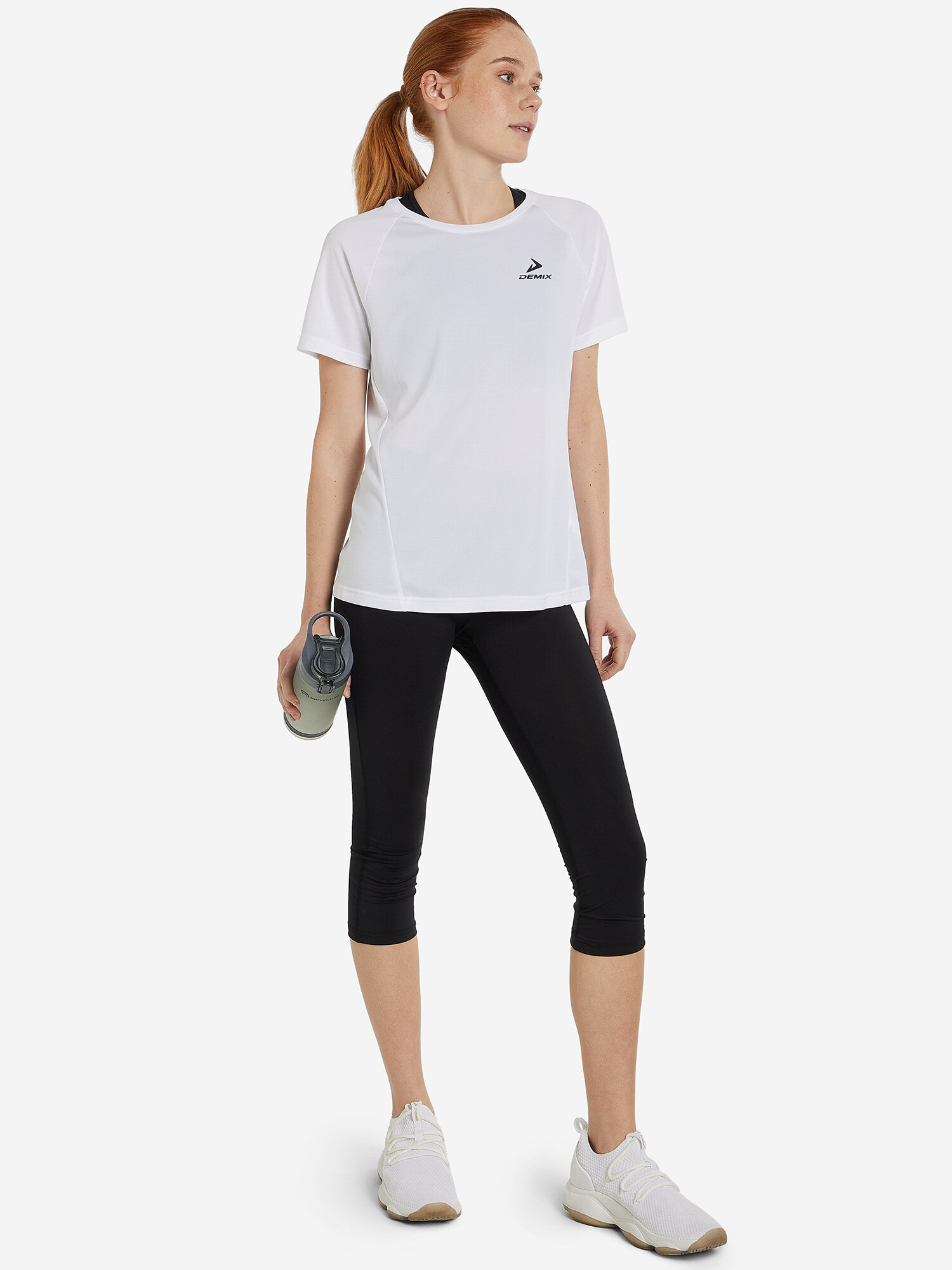 Футболка спортивная Demix W D Fitness Basic SS T-Shirt, размер 44, белый — фото 1