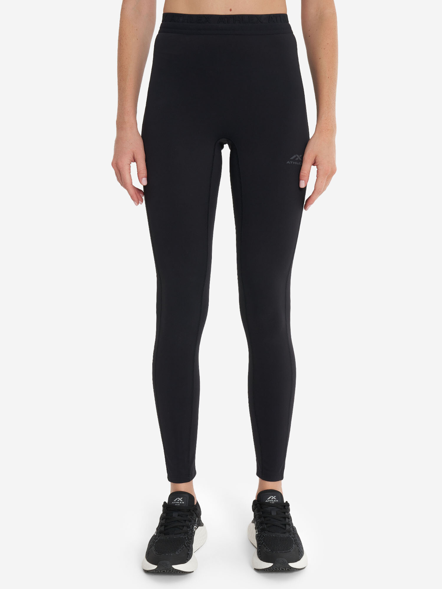 Легинсы спортивные ATHLEX AT Start HW Leggins, размер 42, черный