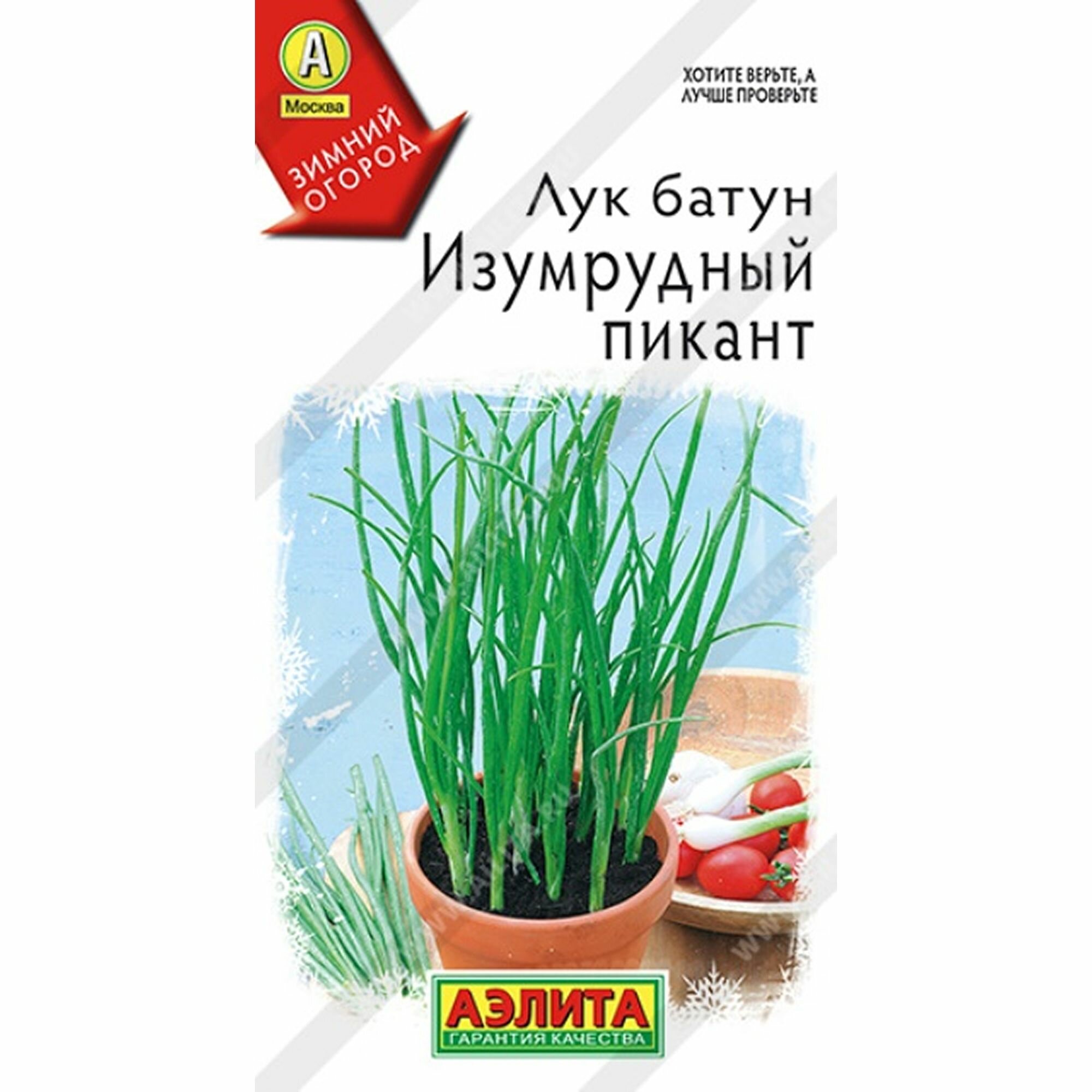 Семена Лук батун Изумрудный пикант Аэлита - Зимний огород 1 пачка - 0.2г семян