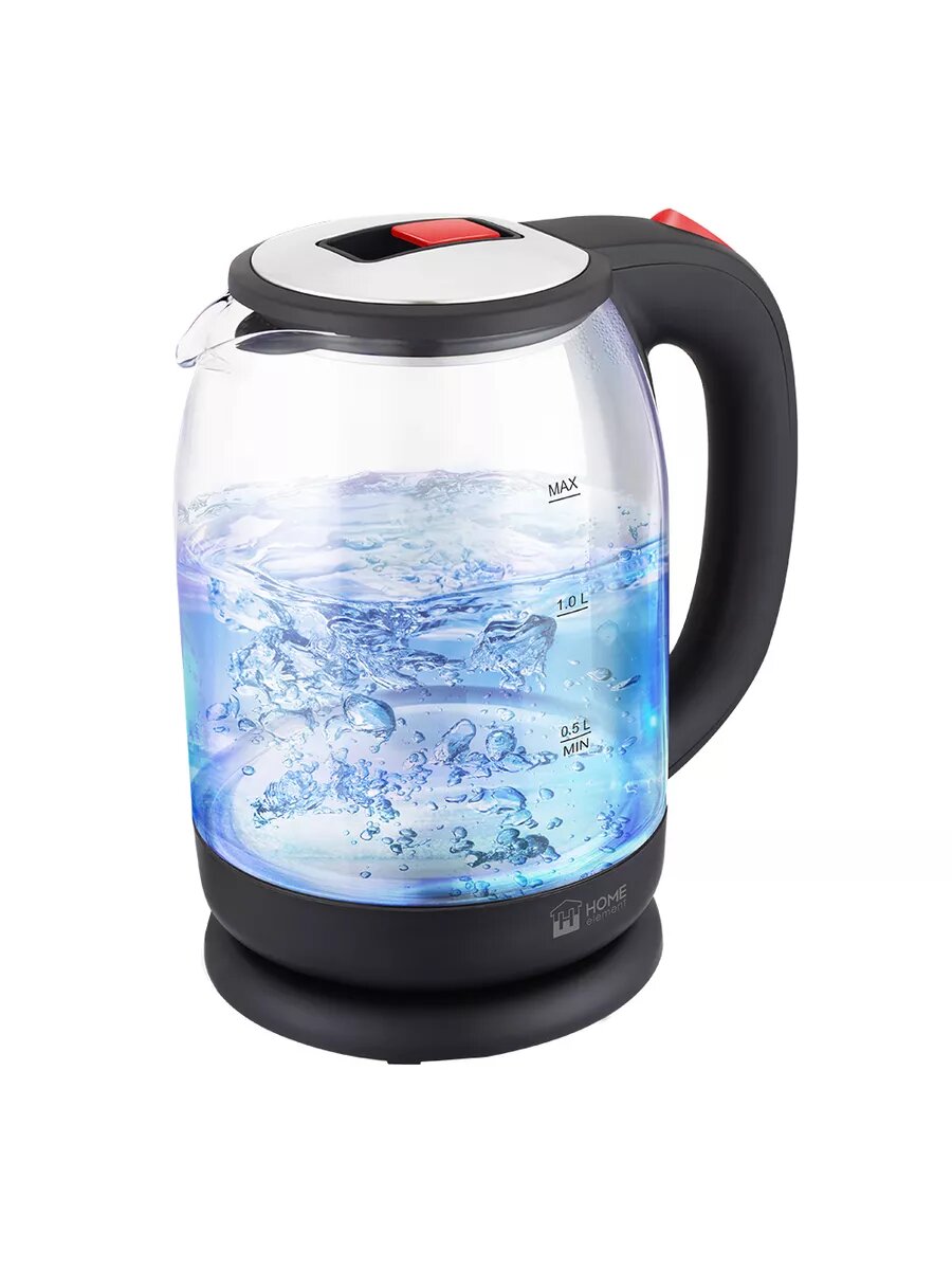 Электрический чайник HOME ELEMENT HE-KT2301 красный рубин стеклянный 2л