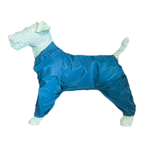 Теплый комбинезон для цвергшнауцера суки на флисе мембрана цвет морская волна 3900₽