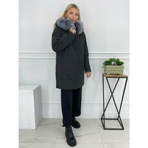фото Пальто klasika moda, размер 58, графитовый
