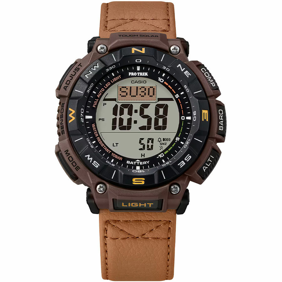 Наручные часы CASIO Pro Trek, коричневый, серый, черный — фото 1