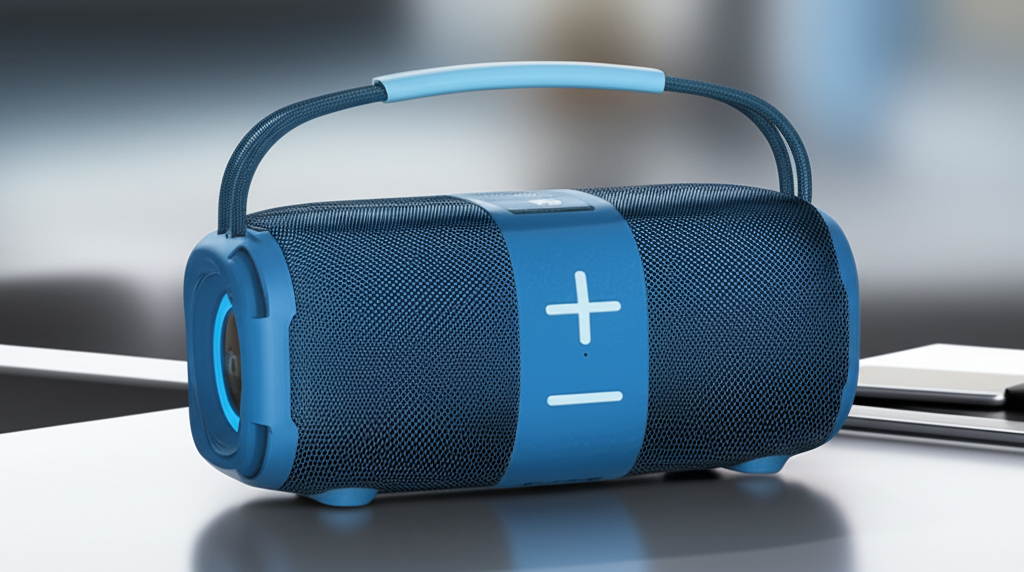 Портативная колонка BYZ-602, Bluetooth, FM, USB, с радио, 2 ч автономной работы, синего цвета