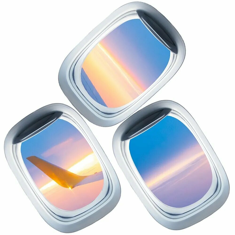 Декоративные Этикетки На Стену Вид Самолетного Окна 3 Штуки 50.00X35.00X0.20Cm