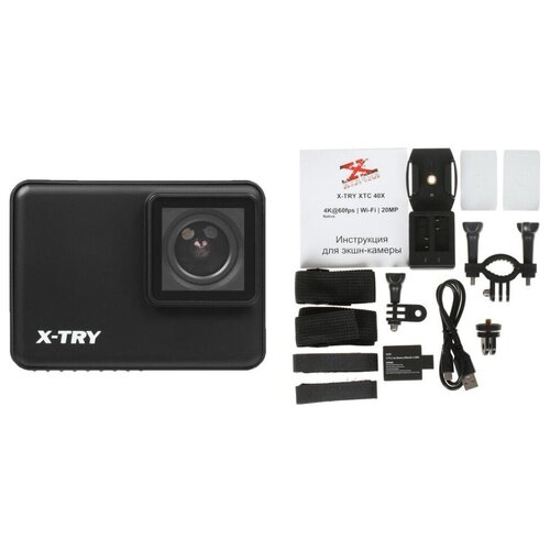 Экшн-камера X-Try XTC403 Real 4K/60FPS WDR Wi-Fi Battery экшн камера x try xtc502 gimbal real 4k 60fps wdr wi fi power