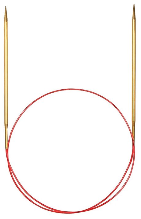 Спицы круговые позолоченные с удлиненным кончиком, N6, 60 см