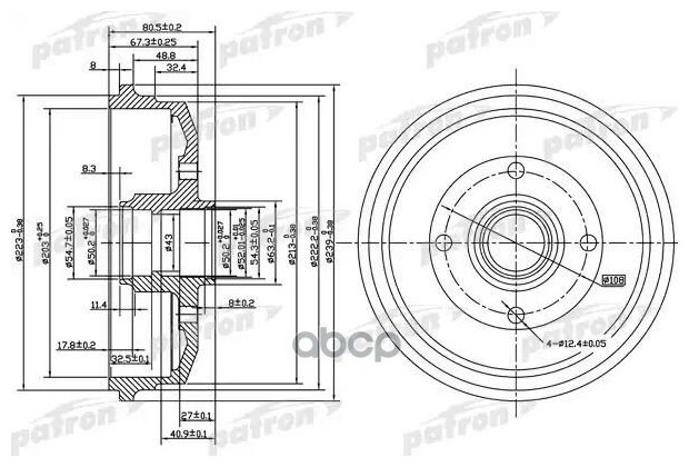 PATRON PDR1057 Барабан тормозной