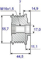 Шкив генератора INA 535 0042 10