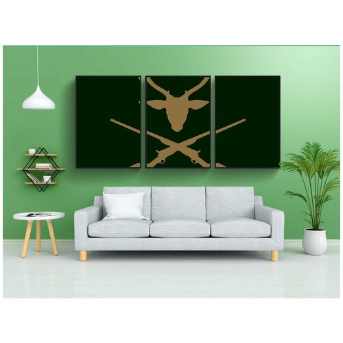 фото Набор модулных постеров для интерьера "логотип, эмблема, олень" 60x90 см. в тубусе, без рамки lotsprints