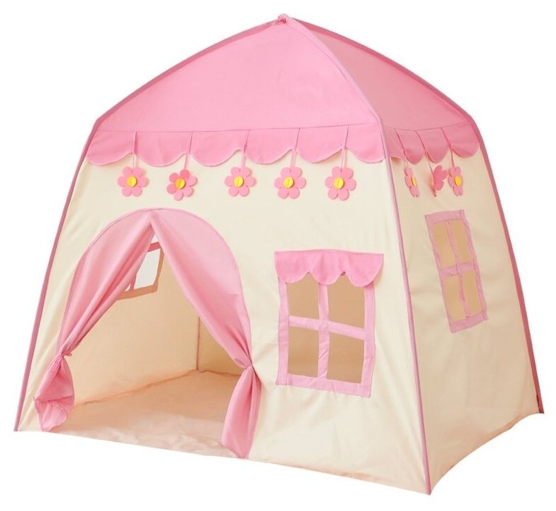 Детская игровая палатка домик / домик игровой для улицы / подарок мальчику и девочке / пляжная палатка / розовый