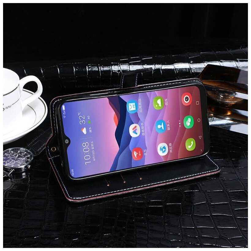 Чехол-книжка Чехол. ру Premium для ZTE Blade V2020 Smart (6.82) из качественной импортной натуральной кожи теленка с фактурной прошивкой рельефа кож. — фото 1