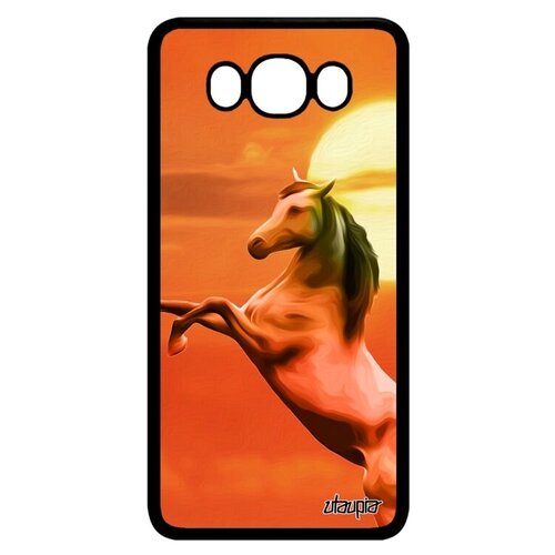 фото Противоударный чехол на смартфон // galaxy j7 2016 // "лошадь" рысак дикая, utaupia, оранжевый