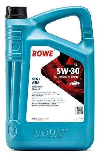 Синтетическое моторное масло ROWE Hightec Synt Asia SAE 5W-30, 4 л1 шт