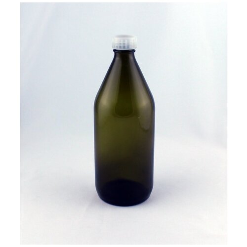 Бутыль БВ-1-1000 стеклянная темно оливкового цвета 1000 мл, с прокладкой