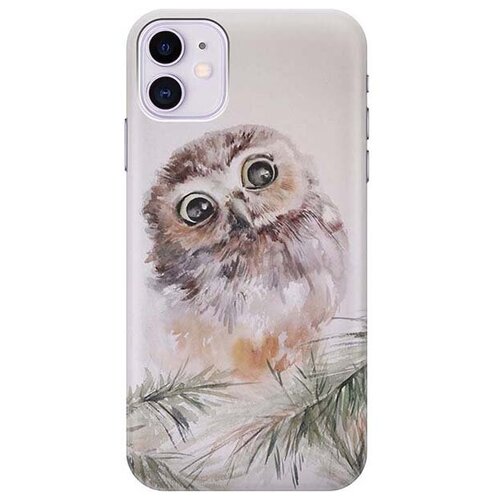 фото Cиликоновый прозрачный чехол artcolor для apple iphone 11 с принтом "совенок" re:pa