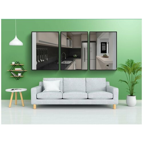 фото Набор модулных постеров для интерьера "кухня, 3d, визуализация" 60x90 см. в тубусе, без рамки lotsprints