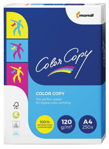 Бумага COLOR COPY, А4, 120 г/м2, 250 л, для полноцветной лазерной печати, А++, Австрия, 161% (CIE)