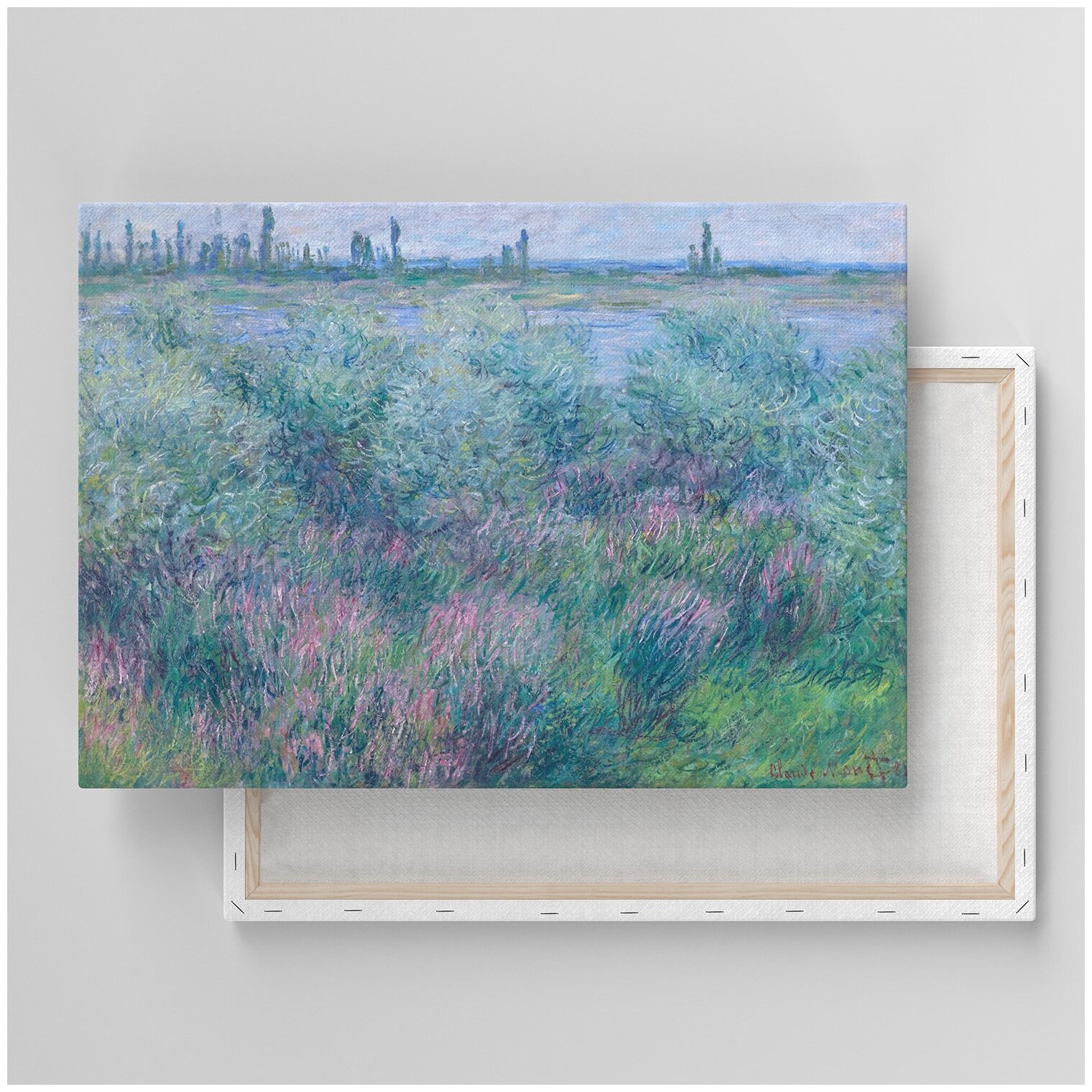 Картина на холсте с подрамником / Monet Claude - The Banks of the Seine, 1881 / Клод Моне