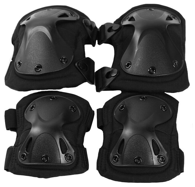 Комплект тактических налокотников и наколенников (black)