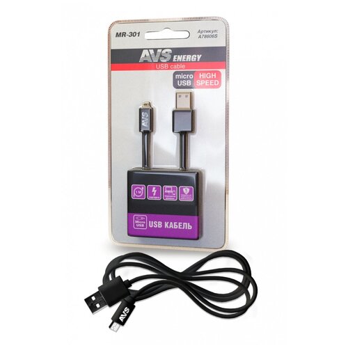 A78606S Кабель AVS micro USB(1м) MR-301 (блистер) кабель avs micro usb 1м mr 301 a78606s