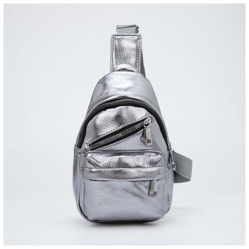 фото Greenworld сумка-слинг, отдел на молнии, 2 наружных кармана, цвет стальной recom