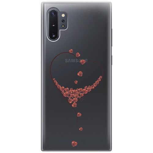 фото Ультратонкий силиконовый чехол-накладка clearview для samsung galaxy note 10+ с 3d принтом "little hearts" gosso